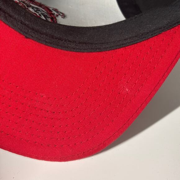 Vtg 90s Red Dog Beer Snapback Hat Cap Black Red Embroidered Bulldog Logotel - Picture 9 of 10